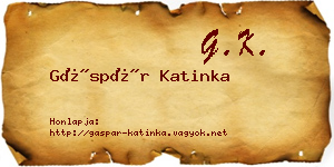 Gáspár Katinka névjegykártya
